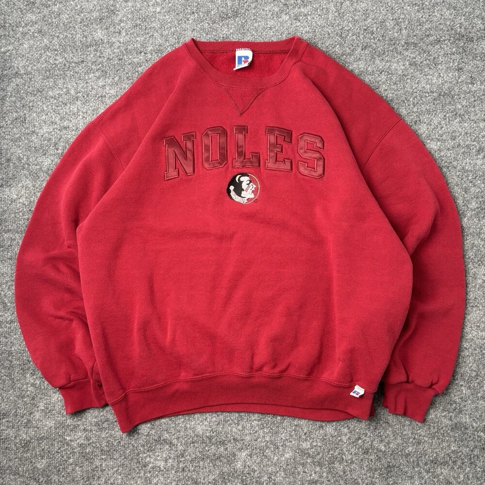 Vintage Florida State Seminoles Russell Athletic Crewneck Red FSU NOLES Size XL